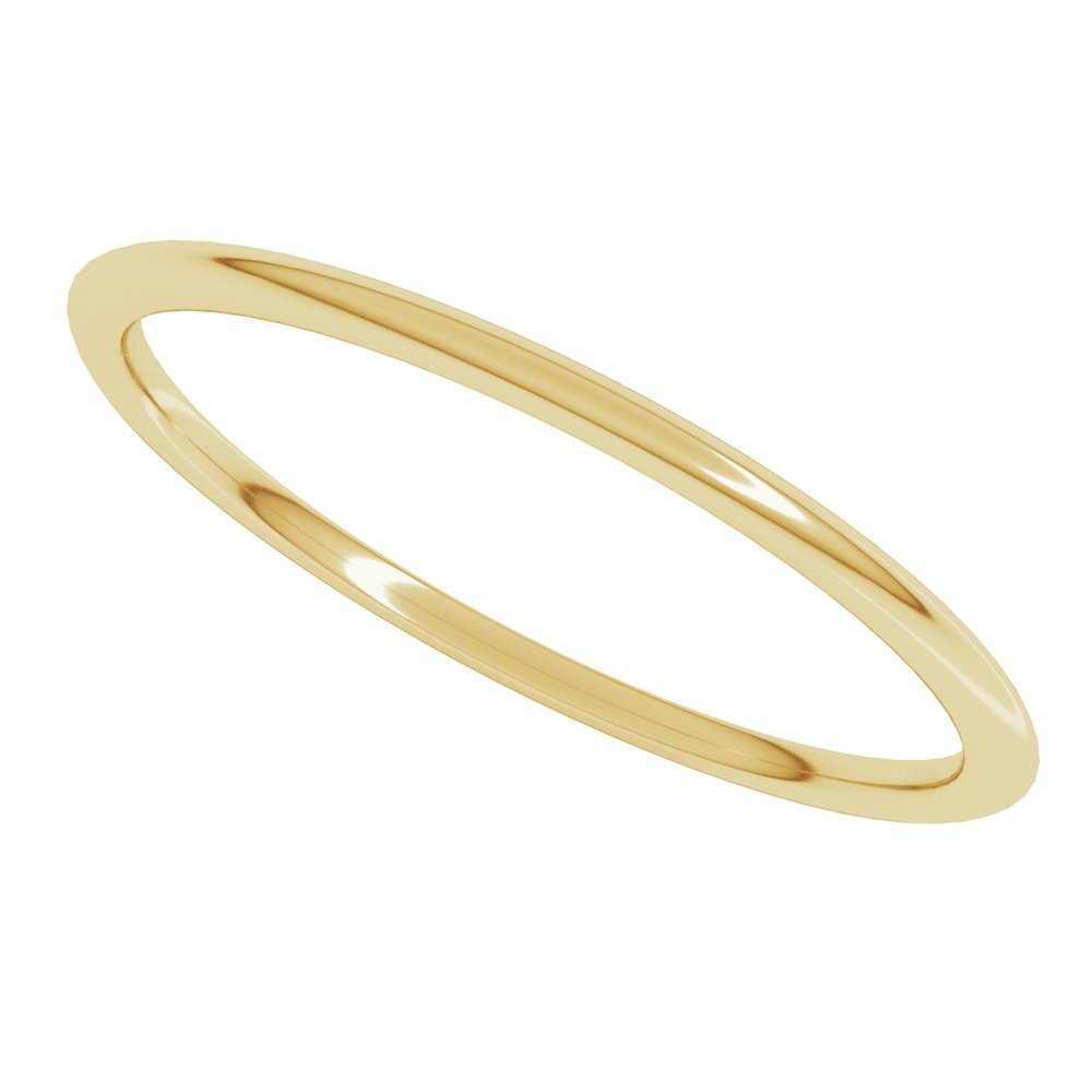 14K Yellow Gold 1 mm Lightweight Comfort-Fit Half Round Band Size 3.5