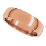 14K Rose 5 mm Half Round Comfort Fit Light Band