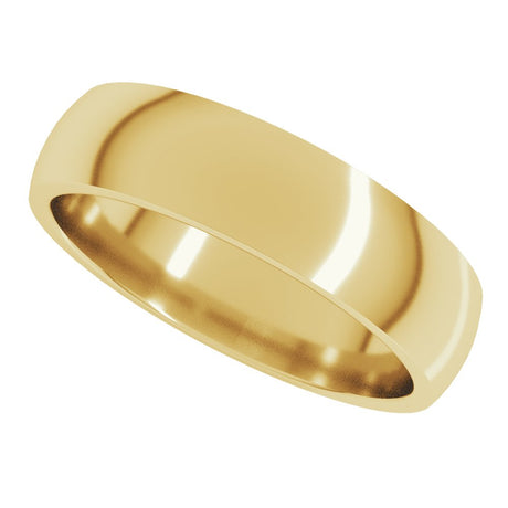 10K Yellow Gold 5 mm Lightweight Comfort-Fit Half Round Band Size 6
