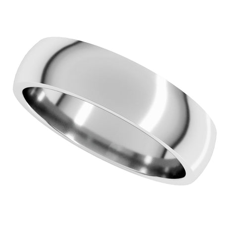 Sterling Silver 5 mm Half Round Comfort Fit Light Band