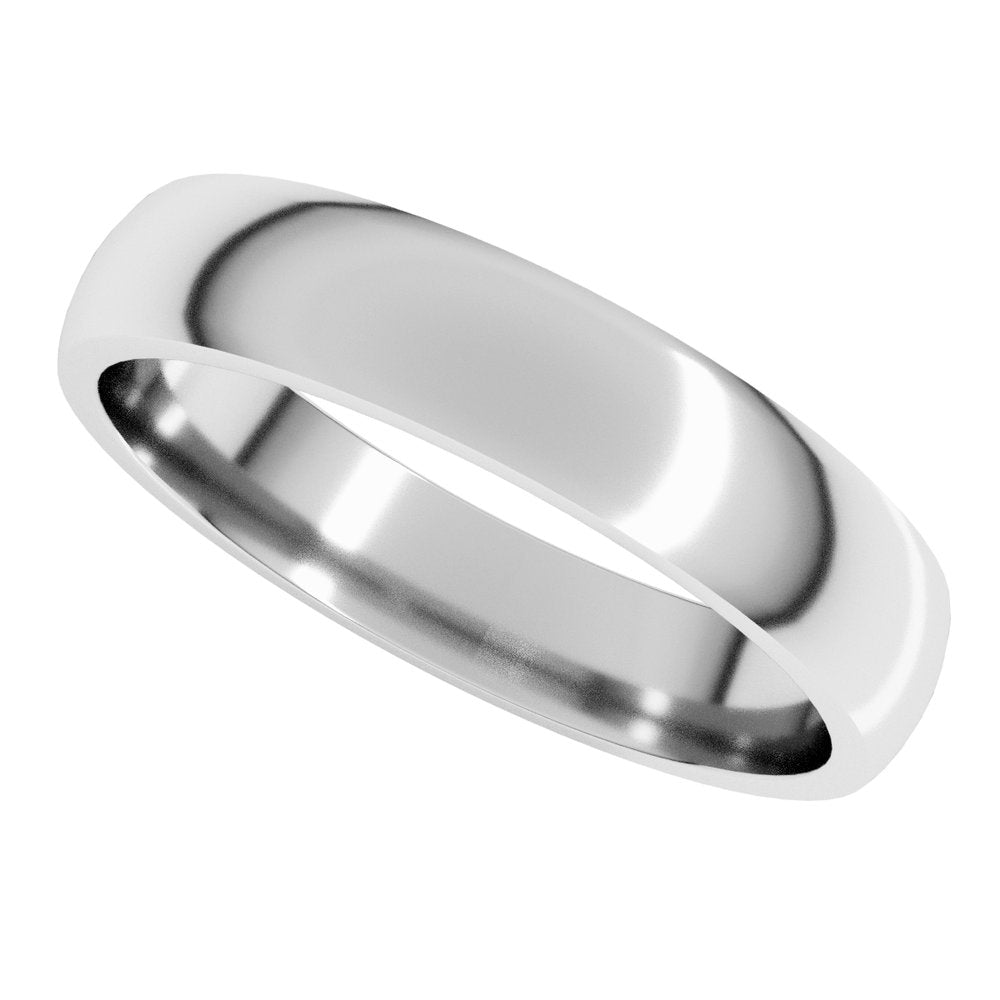 Platinum 4 mm Lightweight Comfort-Fit Half Round Band Size 5.5