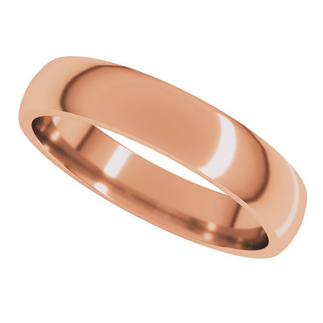 18K Rose 4 mm Lightweight Comfort-Fit Half Round Band Size 6.5