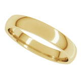 14K Yellow Gold 3.5 mm Lightweight Comfort-Fit Half Round Band Size 7