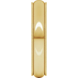10K Yellow 4 mm Milgrain Half Round Band