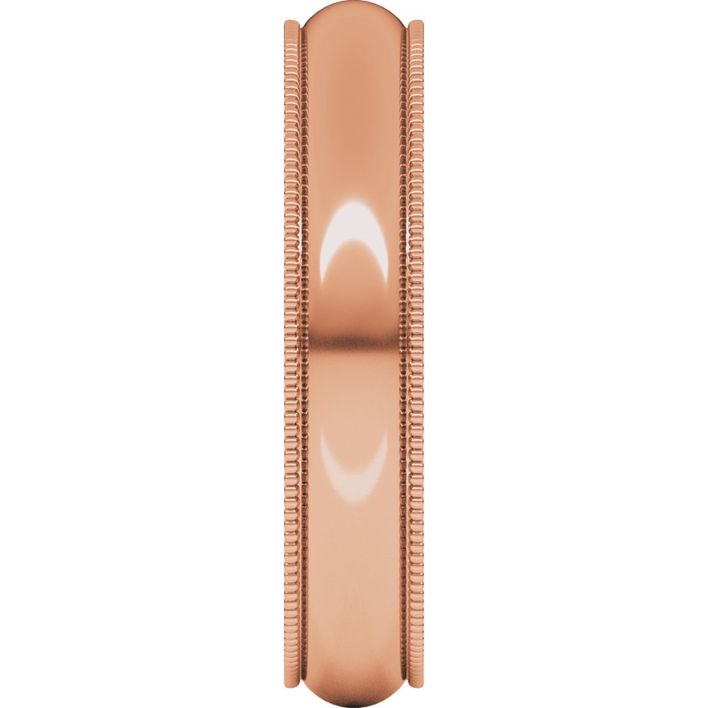 14K Rose Gold 4 mm Milgrain Half Round Band Size 6.5