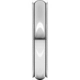 Continuum Sterling Silver 4 mm Milgrain Half Round Band