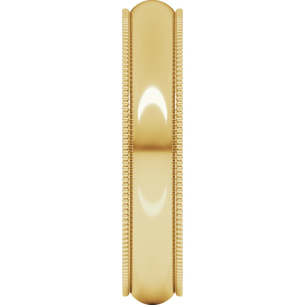14K Yellow Gold 4 mm Milgrain Half Round Band Size 5 
