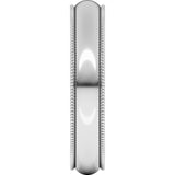 10K White 4 mm Milgrain Half Round Band