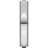 10K White Gold 4 mm Milgrain Half Round Band Size 7 
