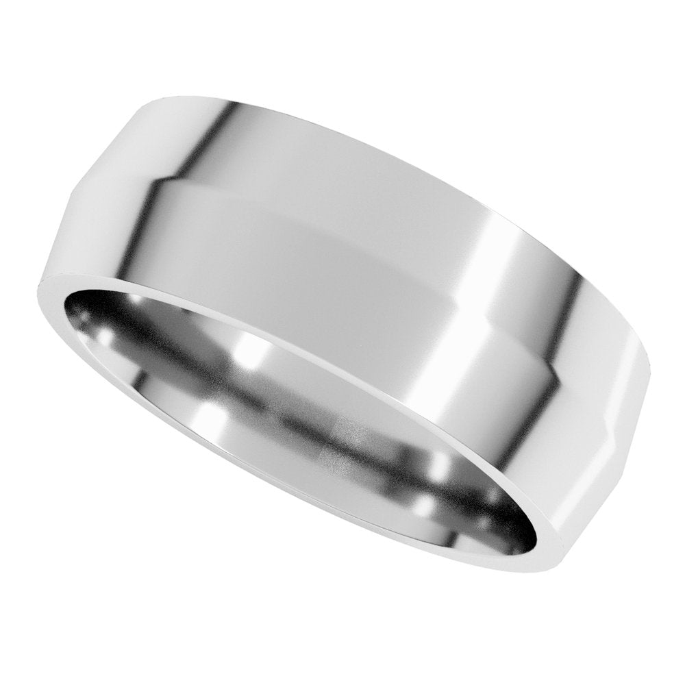 14K White Gold 7 mm Comfort-Fit Knife Band Size 10.5