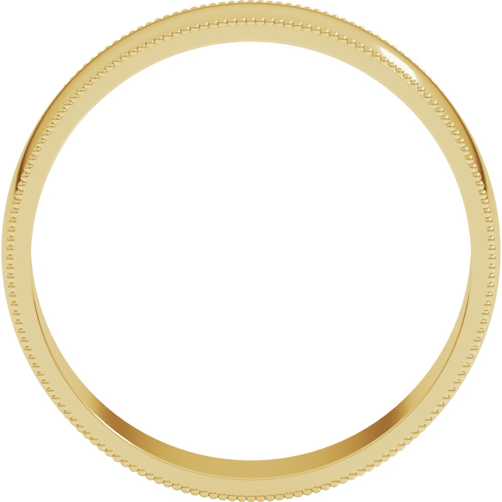 14K Yellow Gold 5 mm Lightweight Milgrain Half Round Band Size 7