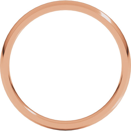 10K Rose Gold 2.5 mm Lightweight Comfort-Fit Half Round Band Size 7