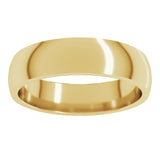 10K Yellow Gold 5 mm Lightweight Comfort-Fit Half Round Band Size 6