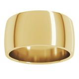 10K Yellow Gold 10 mm Lightweight Comfort-Fit Half Round Band Size 6.5