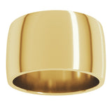 14K Yellow Gold 12 mm Lightweight Comfort-Fit Half Round Band Size 5