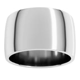 14K White Gold 12 mm Lightweight Comfort-Fit Half Round Band Size 6.5