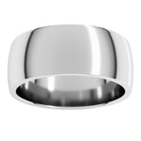 10K White 8 mm Lightweight Comfort-Fit Half Round Band Size 8