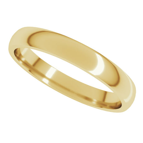 10K Yellow Gold 3 mm Lightweight Comfort-Fit Half Round Band Size 5