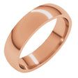 10K Rose Gold 5 mm Lightweight Comfort-Fit Half Round Band Size 9