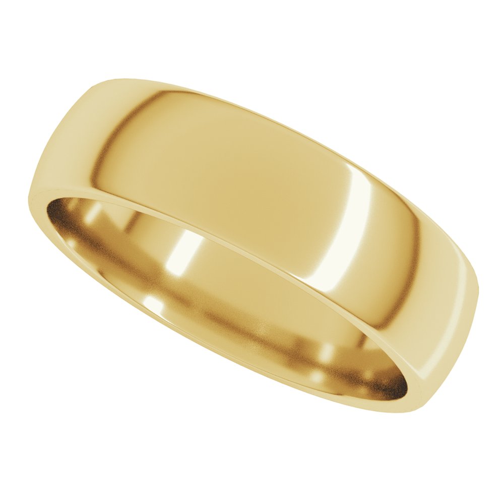 14K Yellow Gold 5.5 mm Lightweight Comfort-Fit Half Round Band Size 8