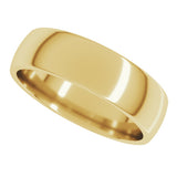14K Yellow Gold 5.5 mm Lightweight Comfort-Fit Half Round Band Size 8