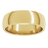 14K Yellow 6 mm Lightweight Comfort-Fit Half Round Band