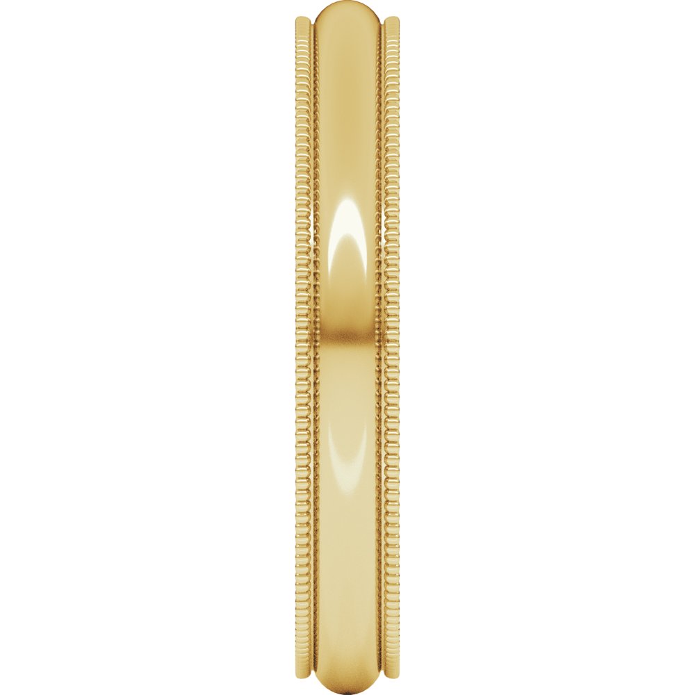 14K Yellow Gold 3 mm Milgrain Half Round Band Size 4.5 