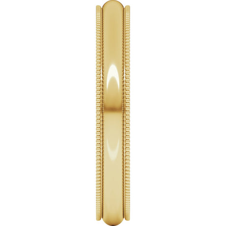10K Yellow Gold 3 mm Milgrain Half Round Band Size 6 