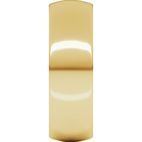 18K Yellow Gold 7 mm Heavyweight Comfort-Fit Half Round Band Size 11