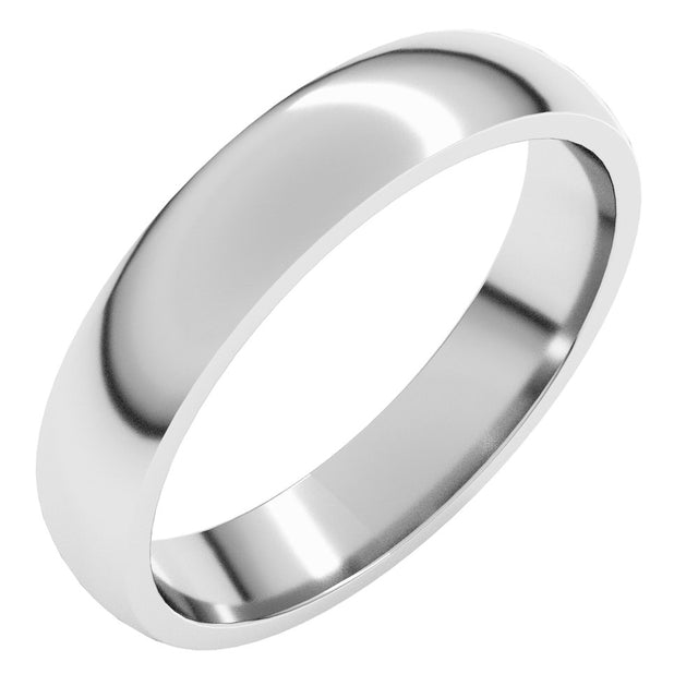 Sterling Silver 4 mm Lightweight Comfort-Fit Half Round Band Size 10