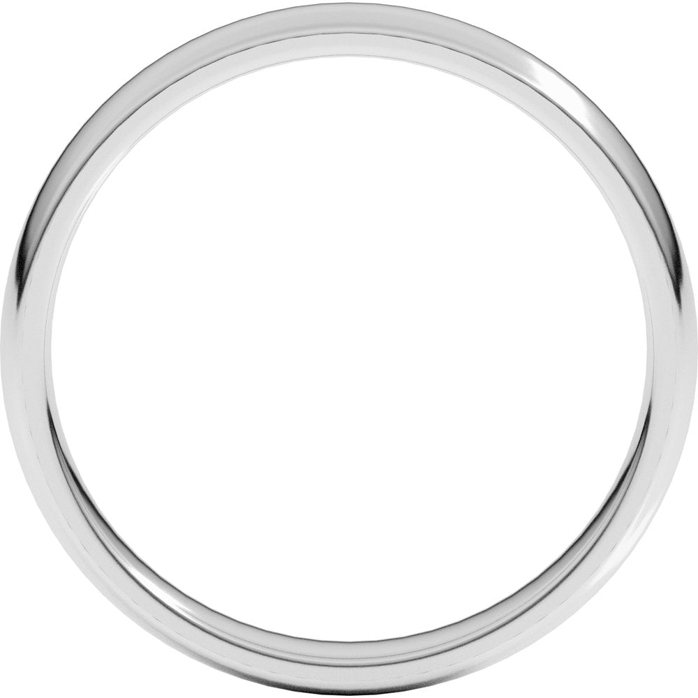 14K White Gold 3.5 mm Lightweight Comfort-Fit Half Round Band Size 6