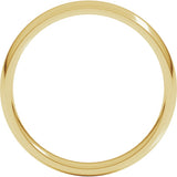 14K Yellow Gold 3.5 mm Lightweight Comfort-Fit Half Round Band Size 7