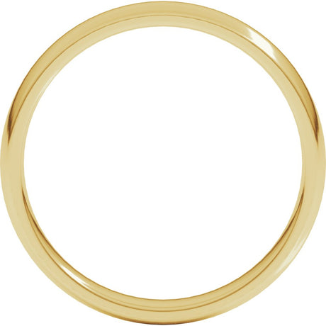 18K Yellow Gold 3.5 mm Lightweight Comfort-Fit Half Round Band Size 8