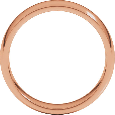 10K Rose Gold 6 mm Lightweight Comfort-Fit Half Round Band Size 9