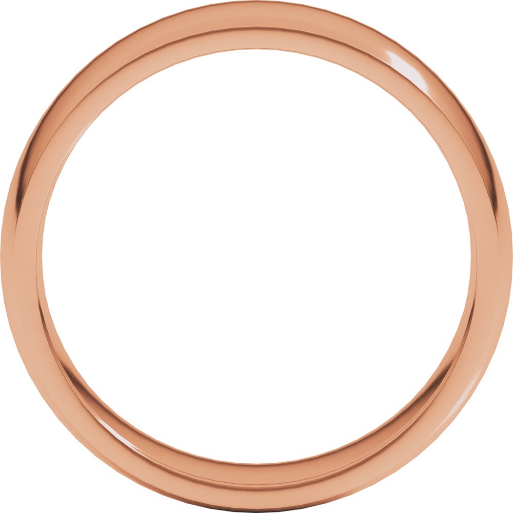 10K Rose Gold 6 mm Lightweight Comfort-Fit Half Round Band Size 10