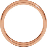 14K Rose 6 mm Half Round Comfort Fit Light Band