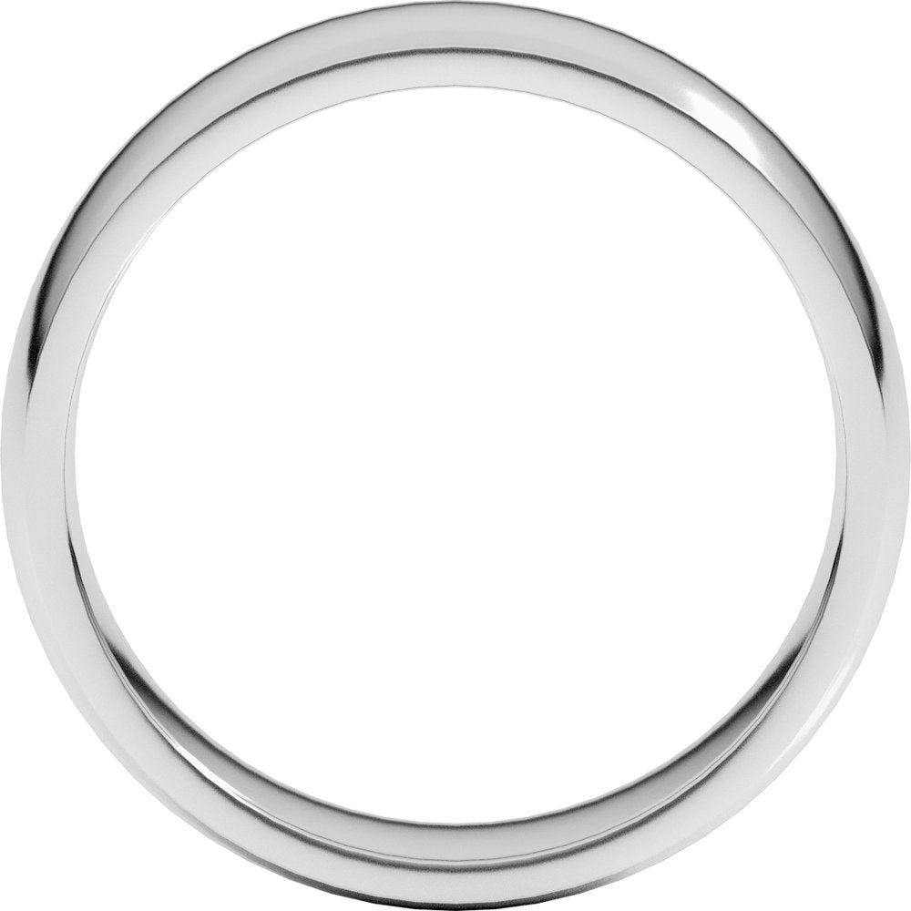 14K White Gold 6 mm Lightweight Comfort-Fit Half Round Band Size 6.5