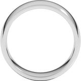 14K White 8 mm Half Round Comfort Fit Light Band