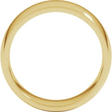 14K Yellow 8 mm Lightweight Comfort-Fit Half Round Band Size 10