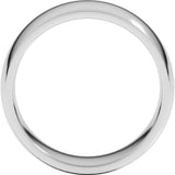 Platinum 8 mm Half Round Comfort Fit Light Band Size 6.5
