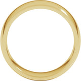 14K Yellow Gold 8 mm Lightweight Comfort-Fit Half Round Band Size 6.5