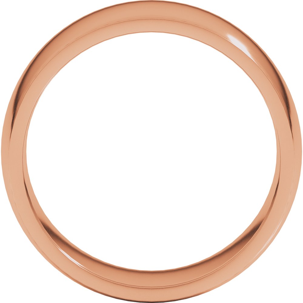 10K Rose Gold 8 mm Lightweight Comfort-Fit Half Round Band Size 6.5