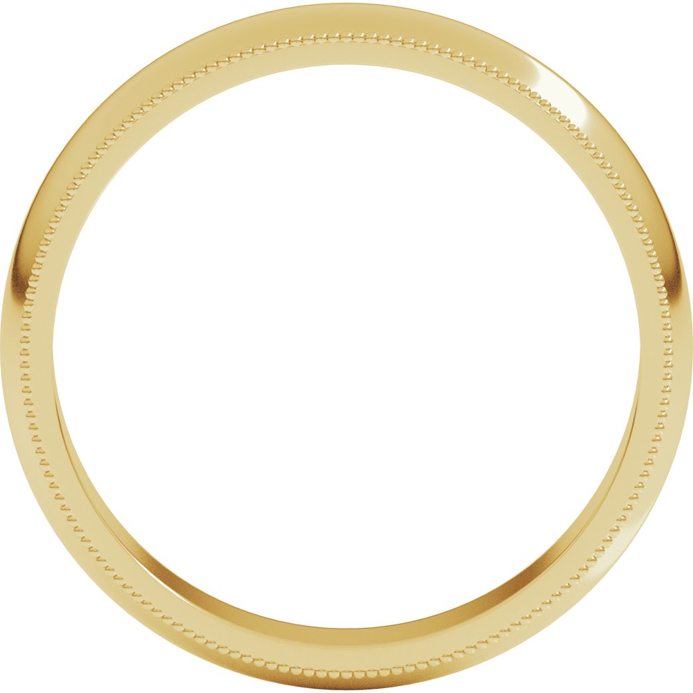 14K Yellow 4 mm Milgrain Half Round Band