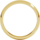 10K Yellow 4 mm Milgrain Half Round Band