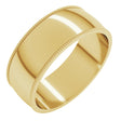 14K Yellow Gold 7 mm Lightweight Milgrain Half Round Band Size 8.5