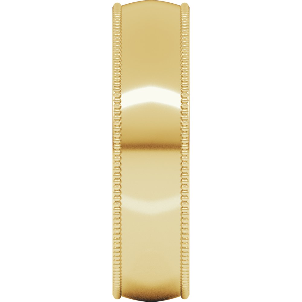 10K Yellow Gold 5 mm Milgrain Comfort-Fit Half Round Band Size 8