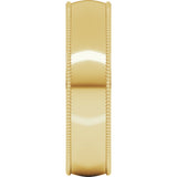 10K Yellow Gold 5 mm Milgrain Comfort-Fit Half Round Band Size 8