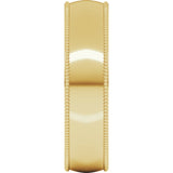 14K Yellow 5 mm Milgrain Comfort-Fit Half Round Band