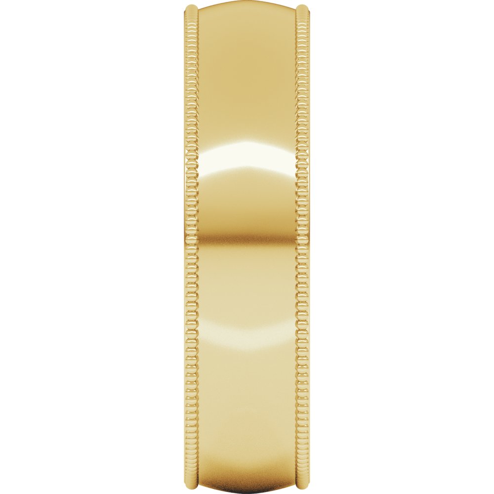 14K Yellow 5 mm Milgrain Half Round Comfort Fit Band