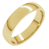 18K Yellow Gold 4.5 mm Lightweight Comfort-Fit Half Round Band Size 8.5